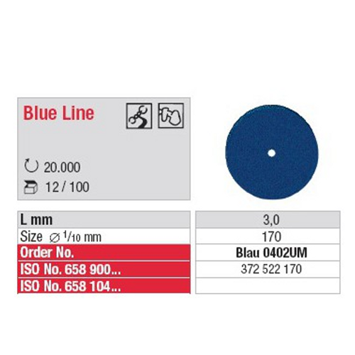 Edenta Blue Line Polierer, 0402UM, 90 Stk.