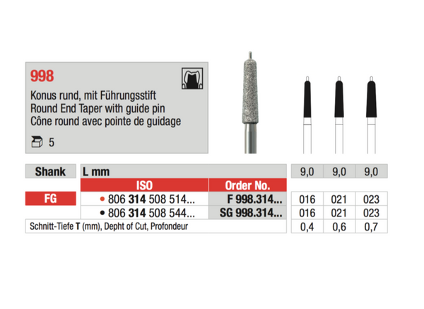 Edenta Diamant FG F998.021 5Stk.